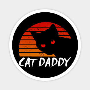 Cat Daddy - Cat Dad - Retro Black Cat Magnet